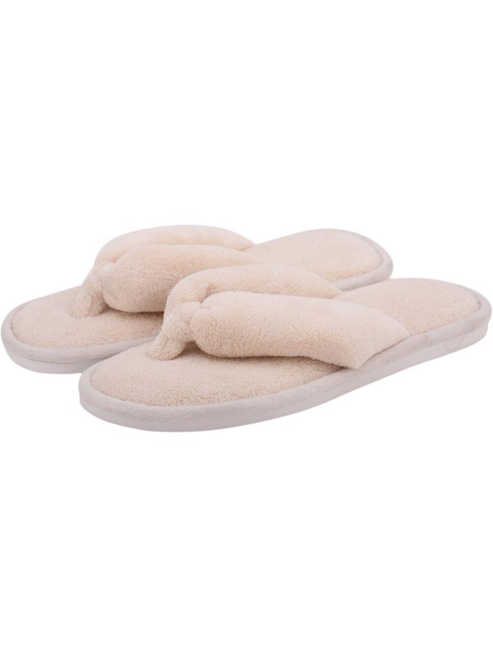 Women's Beige Indoor Memory Foam Soft Faux Fur Nonslip Open Toe Slipper Shoes